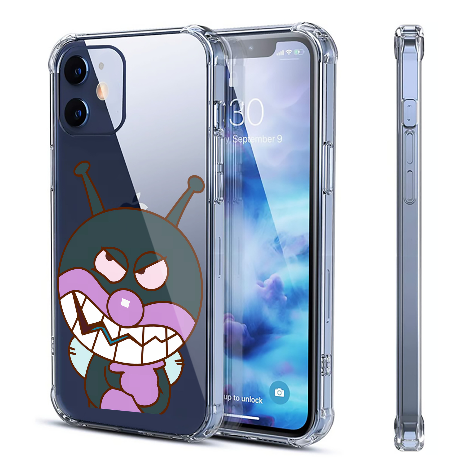 （画像用） アンパンマン Anpanman 【iPhone 12シリーズ対応】透明スマホケース（クリアソフトケース）